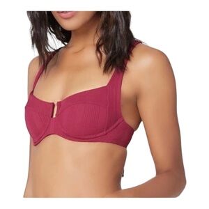L*Space D-cup Camellia Top in Cabernet NWT